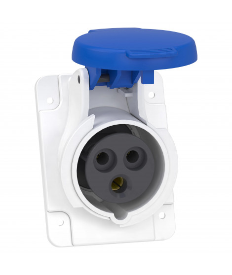 Mureva - socle de prise inclinée -16A - 2P+T - 200-250 V CA- IP44 - à vis