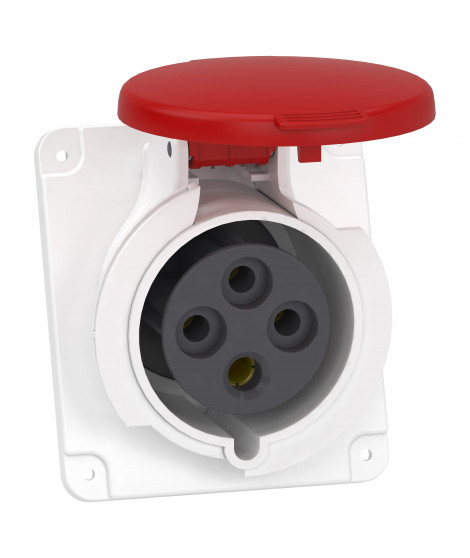 Mureva - socle de prise industrielle coudée 32 A - 3P+T - 380-415 V CA - IP44
