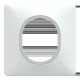 Ovalis - plaque de finition - 1 poste blanc avec bague effet argent chromé