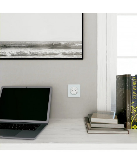 Odace - prise affleurante + USB C 10.5W - blanc