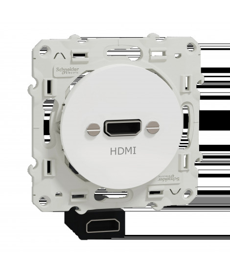 Odace - prise HDMI type A - blanc - prise femelle / câble femelle à l'arrière