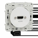 Odace - prise HDMI type A - blanc - prise femelle / câble femelle à l'arrière