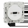 Odace - prise HDMI type A - blanc - prise femelle / câble femelle à l'arrière