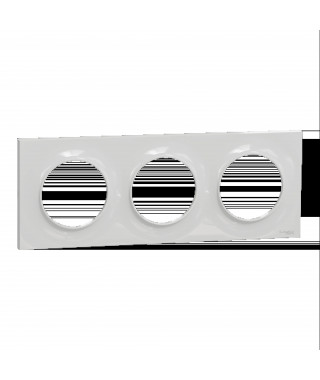 Odace Styl - plaque 3 postes horizontaux ou verticaux entraxe 71mm gris pierre