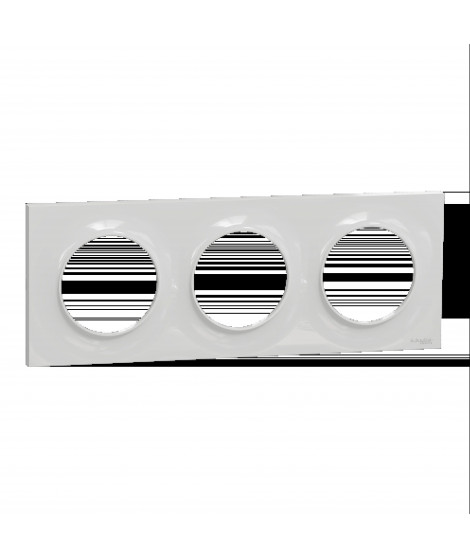 Odace Styl - plaque 3 postes horizontaux ou verticaux entraxe 71mm gris pierre