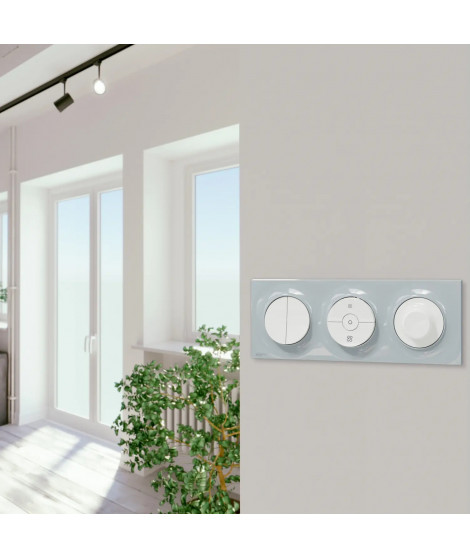 Odace Styl - plaque 3 postes horizontaux ou verticaux entraxe 71mm sable