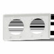 Odace Touch - plaque 2 postes horiz/vert 71mm aluminium brossé avec liseré blanc