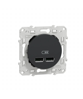 ODACE - DOUBLE CHARGEUR USB 2.1 A - ANTHRACITE