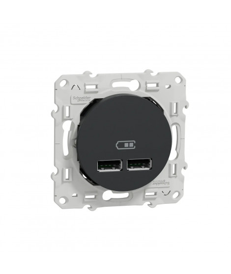 ODACE - DOUBLE CHARGEUR USB 2.1 A - ANTHRACITE