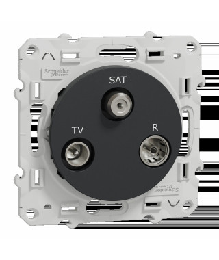 Odace - prise TV/FM/SAT - anthracite - 1 entrée