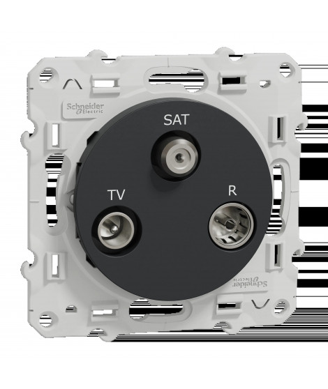 Odace - prise TV/FM/SAT - anthracite - 1 entrée
