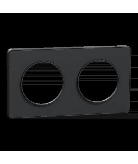 Odace Touch -  plaque 2 postes horizontaux ou verticaux 71mm anthracite