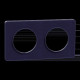 Odace Touch - plaque 2 postes horiz/ver 71mm Kvadrat roi avec liseré bleu cobalt