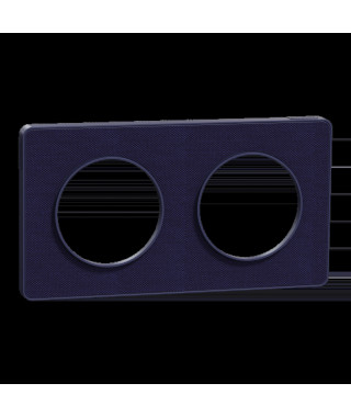 Odace Touch - plaque 2 postes horiz/ver 71mm Kvadrat roi avec liseré bleu cobalt