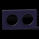 Odace Touch - plaque 2 postes horiz/ver 71mm Kvadrat roi avec liseré bleu cobalt