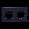 Odace Touch - plaque 2 postes horiz/ver 71mm Kvadrat roi avec liseré bleu cobalt