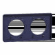 Odace Touch - plaque 2 postes horiz/ver 71mm Kvadrat roi avec liseré bleu cobalt