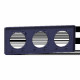 Odace Touch - plaque 3 postes horiz/ver 71mm Kvadrat roi avec liseré bleu cobalt