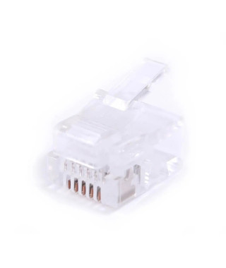 CONNECTEUR RJ12 6P6C CABLE PLAT SACHET DE 50