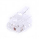 CONNECTEUR RJ12 6P6C CABLE PLAT SACHET DE 50