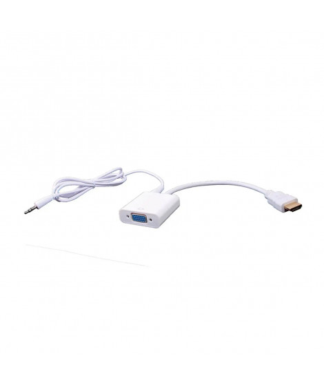 ADAPTATEUR HDMI MALE VERS VGA + JACK AUDIO FEMELLE 20CM