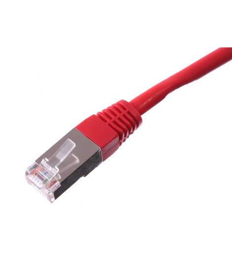 CORDON RJ45 CAT 6 100 OHMS BLINDE FTP ROUGE 1 METRE