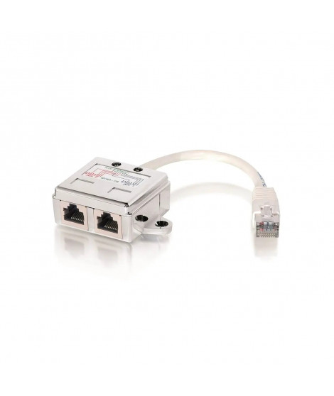 DOUBLEUR ETHERNET BLINDE RJ45 FTP + CORDON 15CM PAIRES 1-2-3-6