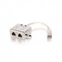 DOUBLEUR ETHERNET BLINDE RJ45 FTP + CORDON 15CM PAIRES 1-2-3-6
