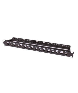 PANNEAU DE BRASSAGE NU 1U 16 PORTS FTP KEYSTONE NOIR