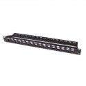 PANNEAU DE BRASSAGE NU 1U 16 PORTS FTP KEYSTONE NOIR