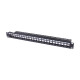 PANNEAU DE BRASSAGE NU 1U 24 PORTS CAT KEYSTONE NOIR