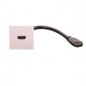 PLASTRON HDMI 45X45 FEMELLE AVEC RALLONGE FEMELLE 0,2 METRE
