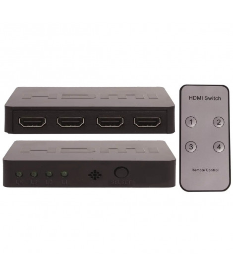 SWITCH HDMI 4 PORTS FULL HD AVEC TELECOMMANDE