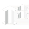 ANGLE INTERIEUR BLANC RAL9010 50X150 U24X