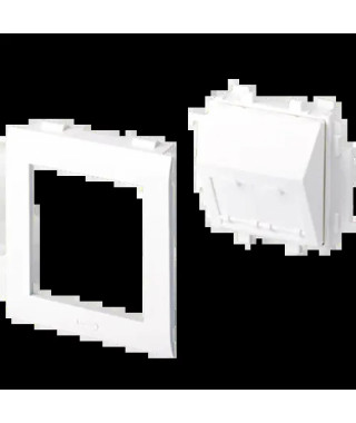 PLASTRON INCLINE 2 RJ45 BLANC RAL9010 80 U24X