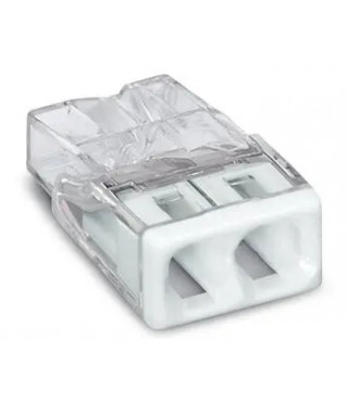 BORNE WAGO 2273 - 2 X 0,5 A 2,5MM² TRANSP. / BLANC