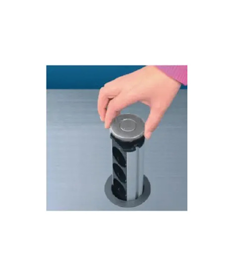 MULTIPRISE ALU ESCAMOTABLE 3 PRISES - 2 USB ET CABLE2M