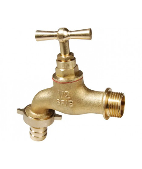 ROBINET ARROSAGE RACCORD ARRIVEE 1/2 NEZ 3/4
