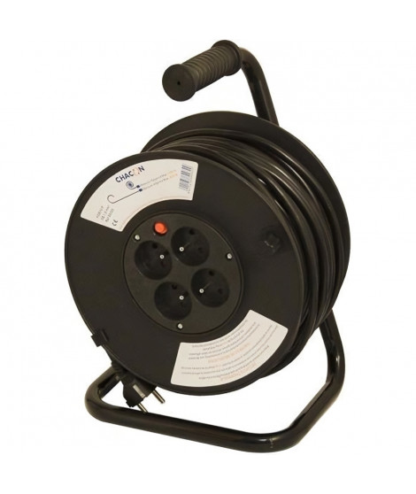CHACON Enrouleur bricolage 40m 4 prises 16 A 3x1,5mm²