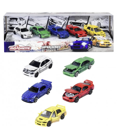 Coffret de véhicules miniatures - MAJORETTE - Japan Series - 5 véhicules en métal - Échelle 1/64 - Des 3 ans