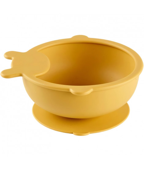 Bol Ventouse - THERMOBABY - Silicone - Jaune Miel, antidérapant et incassable