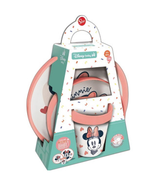COFFRET REPAS 3 PIECES GOBELET / BOL / ASSIETTE MINNIE - Set 3pcs Non-Sl