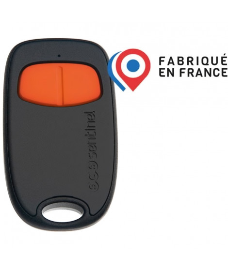 Télécommande 2 canaux - SCS SENTINEL - SimplyControl - Orange, portée 40m, fréquence 433.92 MHz, pile lithium CR2032 incluse