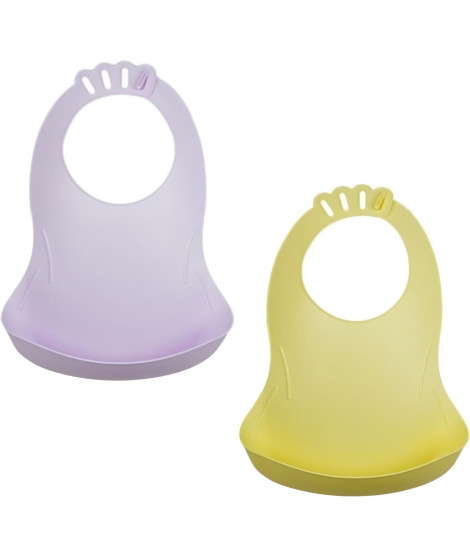 LOT DE 2 BAVOIRS BIBOU LILAS - CITRON