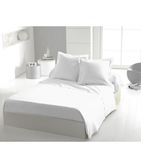 Drap plat - HOME LINGE PASSION - 180 x 290 cm - 1 personne - Blanc