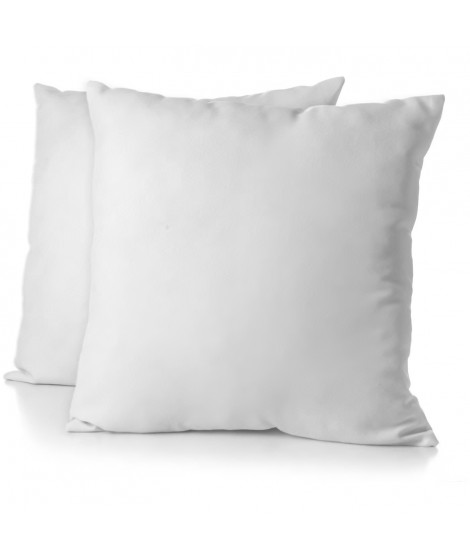 Lot de 2 taies d'oreiller - HOME LINGE PASSION - 63 x 63 cm - Blanc