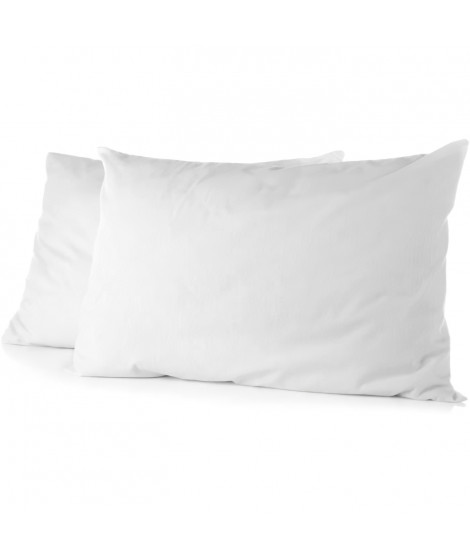Lot de 2 taies d'oreiller - HOME LINGE PASSION - 50 x 70 cm - Blanc