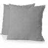 Lot de 2 taies d'oreiller - HOME LINGE PASSION - 63 x 63 cm - Gris clair
