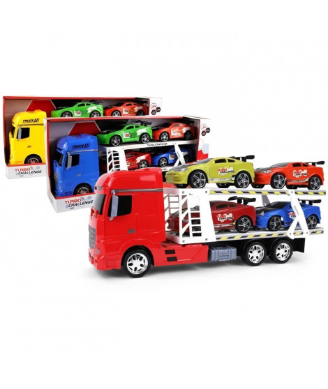Camion Transport - TURBO CHALLENGE- Vehicules d'Interventions - 1/24 - Véhicule Friction - Couleur Aléatoire