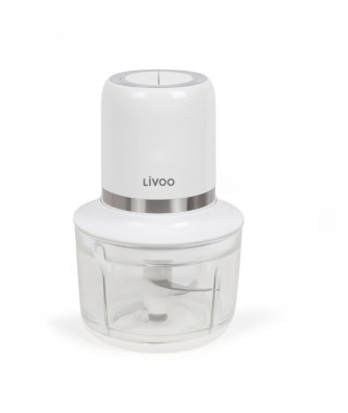 Hachoir électrique sans fil - LIVOO - 200 W - 2 vitesses - 1,2 L - 4 lames en acier - Blanc